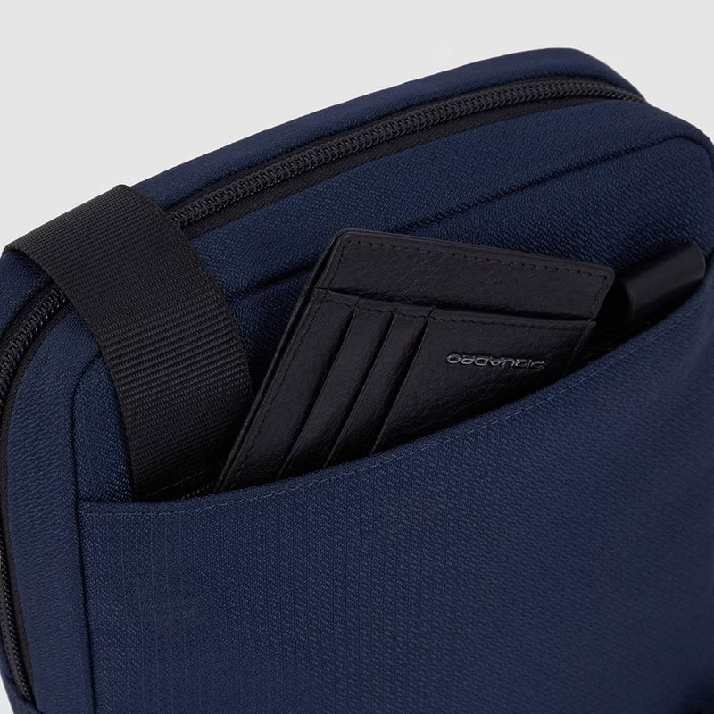 Borsello in Pelle e Tessuto Porta Ipad® Wollem Blu