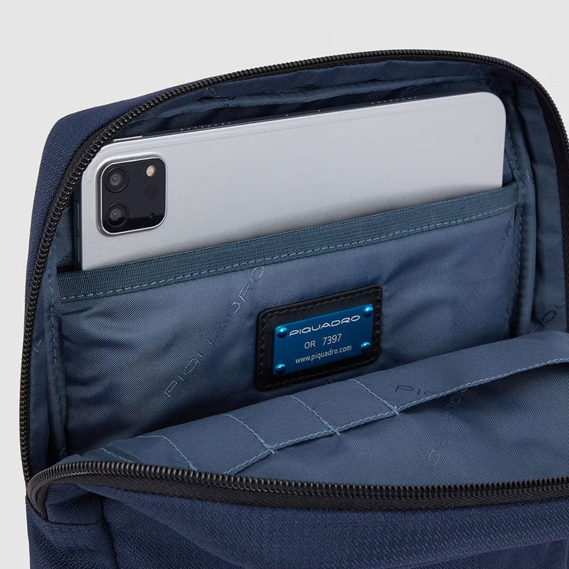 Borsello in Pelle e Tessuto Porta Ipad® Wollem Blu