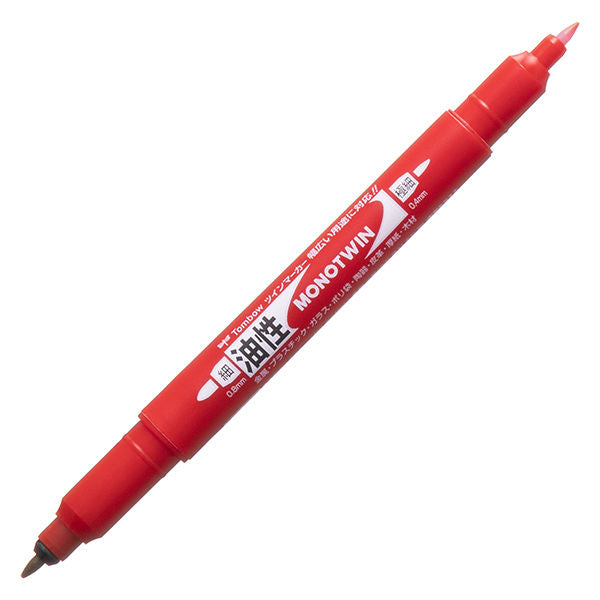 Marker Calligrafico Tombow Mono Twin a Doppia Punta Rosso