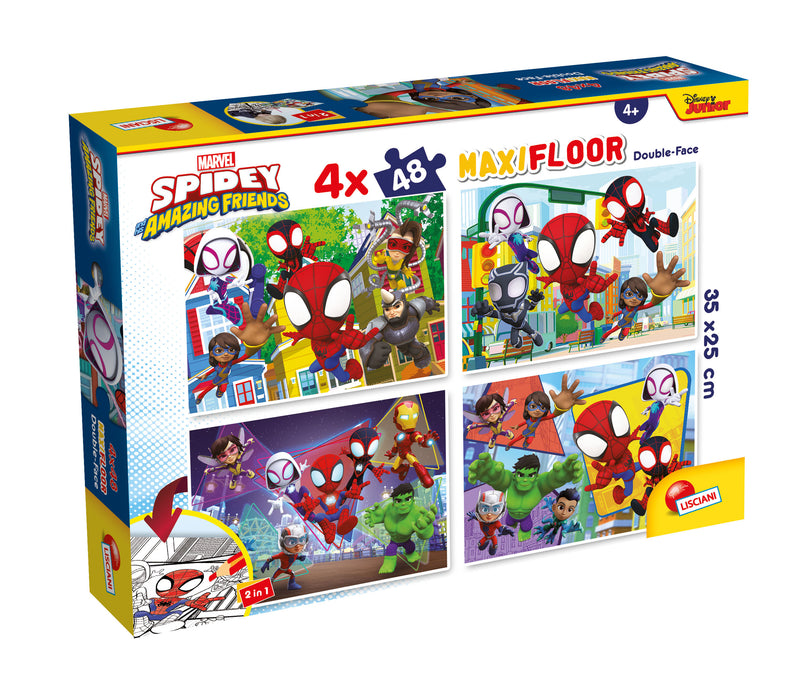 Marvel Puzzle Double Face Maxi Floor Spidey, 4 puzzle