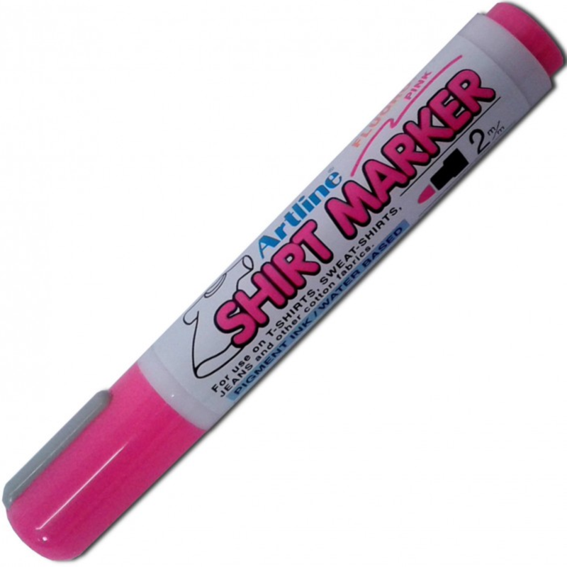 Pennarello Marcatore Artline T-Shirt a Punta Conica 2 mm per Tessuto Rosa Fluo