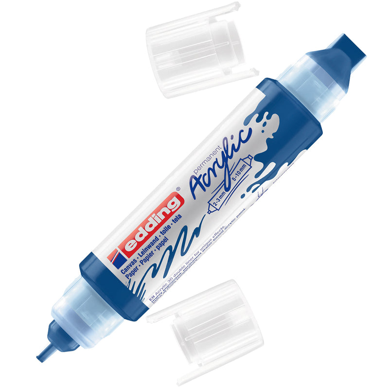 Pennarello Marcatore Acrilico Edding 5400 a Doppia Punta 2-3 mm / 5-10 mm Blu Genziana