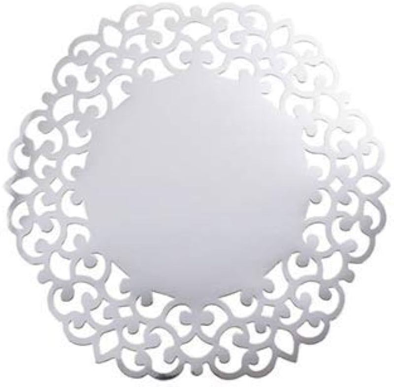 Sottopiatti in Cartoncino Laser Cut Argento 33 cm - 4 pezzi
