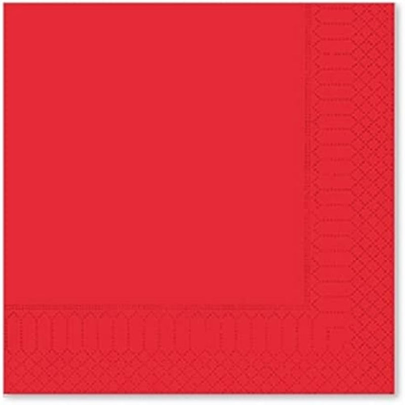 Tovaglioli in Carta 2 Veli Rosso 25 x 25 cm - 100 pezzi