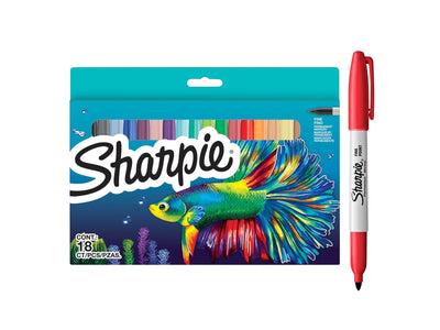 Pennarelli Sharpie Permanent Marker a Punta Fine - 18 pezzi
