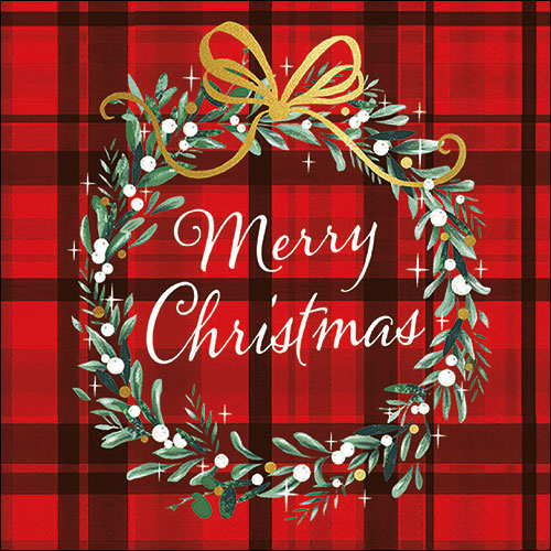 Tovaglioli in Carta Christmas Plaid Red a 3 Veli 33 x 33 cm - 20 pezzi