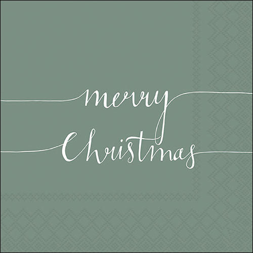 Tovaglioli in Carta XMAS Note Salvia a 3 Veli 33 x 33 cm - 20 pezzi