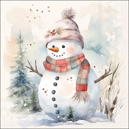 Tovaglioli in Carta Snowman a 3 Veli 33 x 33 cm - 20 pezzi