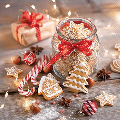 Tovaglioli in Carta XMAS Cookies Jar a 3 Veli 33 x 33 cm - 20 pezzi