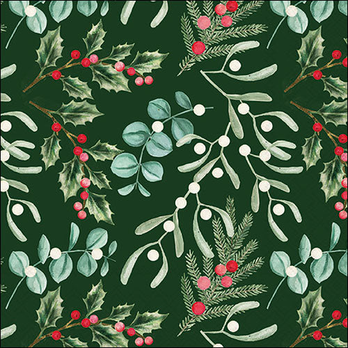 Tovaglioli in Carta Foliage Green a 3 Veli 33 x 33 cm - 20 pezzi