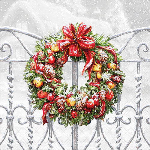 Tovaglioli in Carta Wreath On Fence a 3 Veli 33 x 33 cm - 20 pezzi