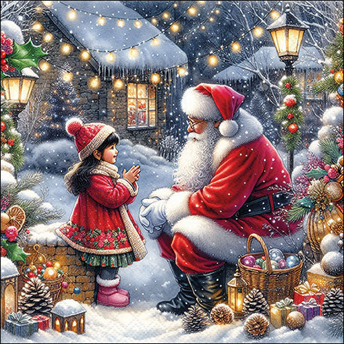 Tovaglioli in Carta Talking To Santa a 3 Veli 33 x 33 cm - 20 pezzi