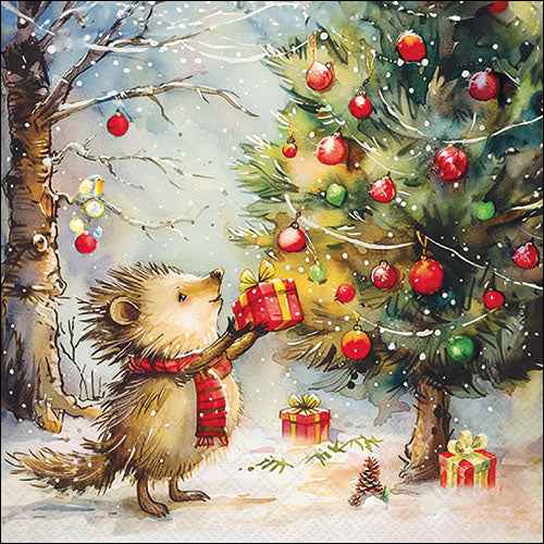 Tovaglioli in Carta Present For Hedgenhog a 3 Veli 33 x 33 cm - 20 pezzi