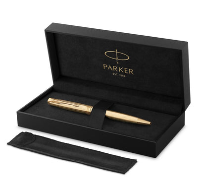 Penna a Sfera Parker Sonnet Ciselè Oro Special Edition GT con Punta Media e Inchiostro Nero