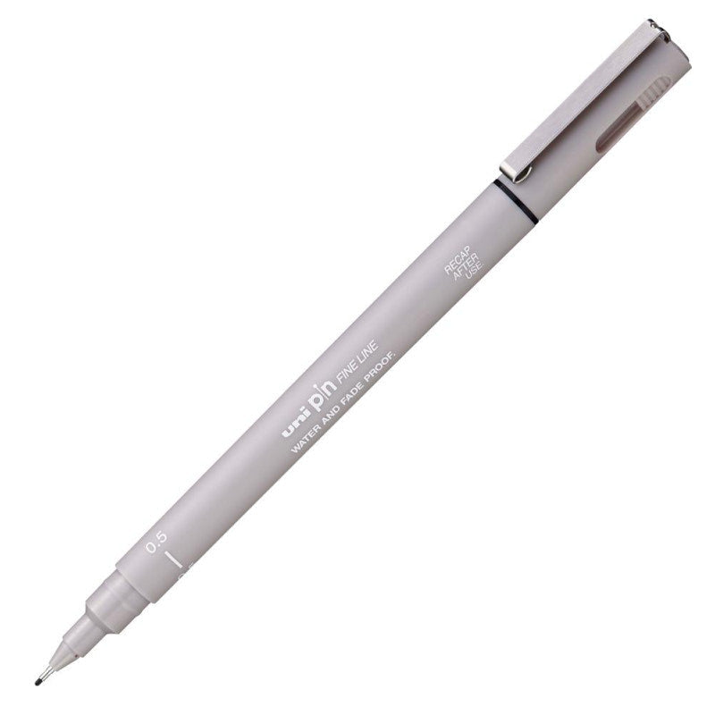 Marcatore a Penna Uni Pin Fineliner con Punta 0,5 mm Grigio Chiaro