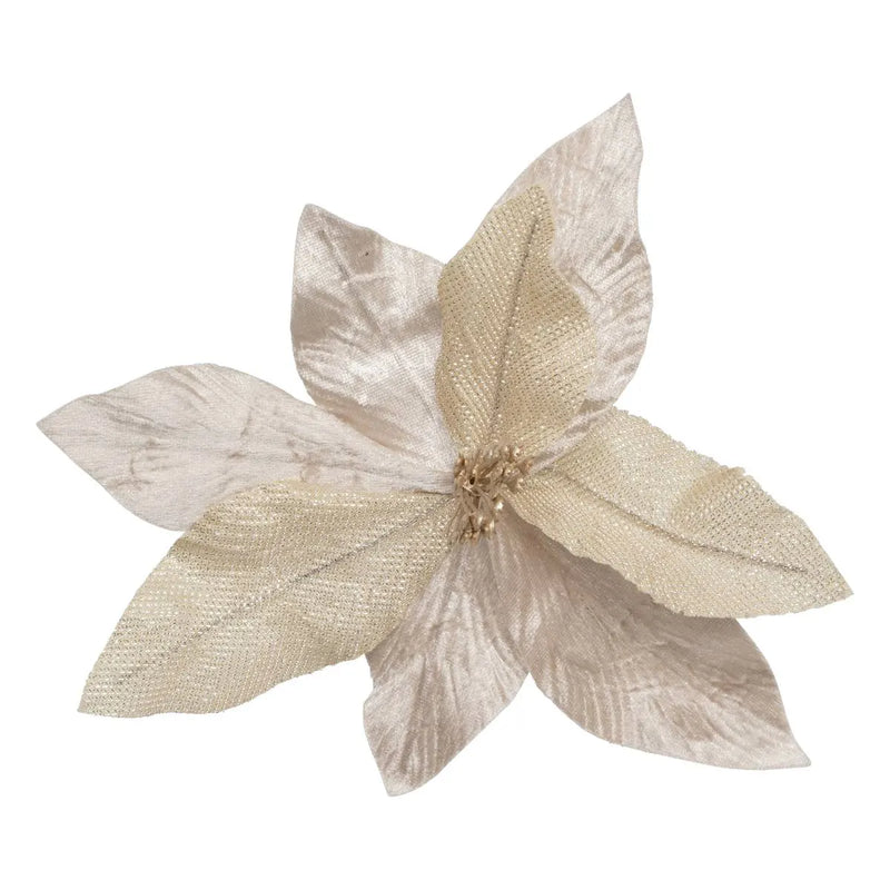 Stella di Natale Glitter Bianco con Clip 23 cm