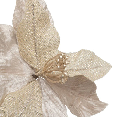 Stella di Natale Glitter Bianco con Clip 23 cm