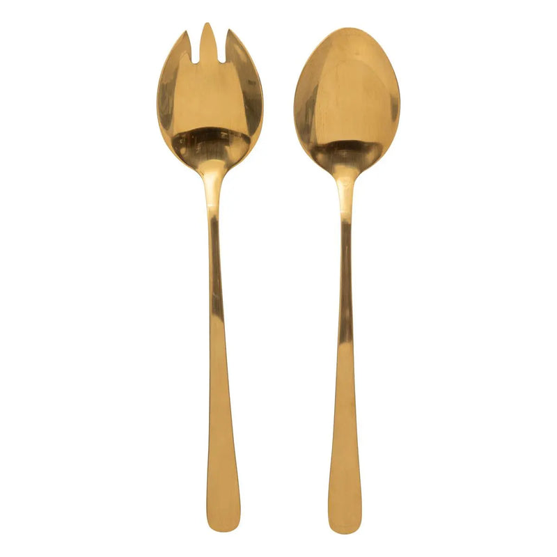 Set Posate da Insalata in Icciaio Inox Gold - 2 pezzi