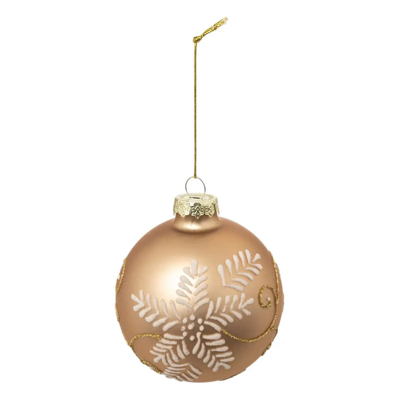 Sfera in Vetro Fiore Oro 8 cm