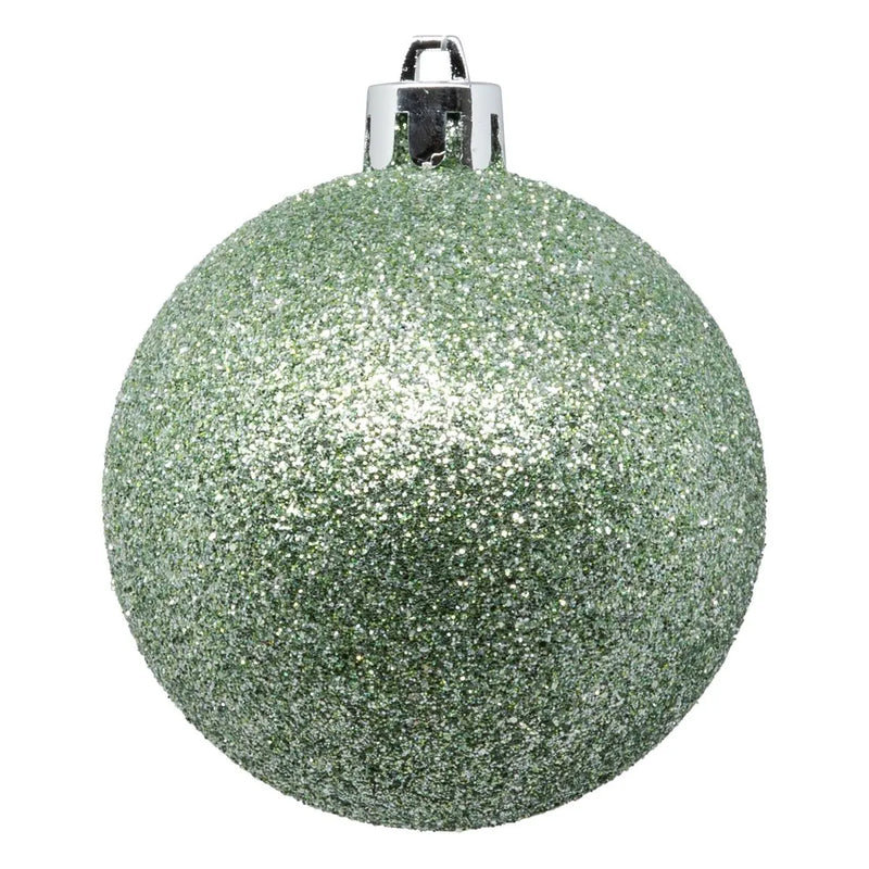 Sfera in PVC Verde Mandorla 6 cm - 9 pezzi