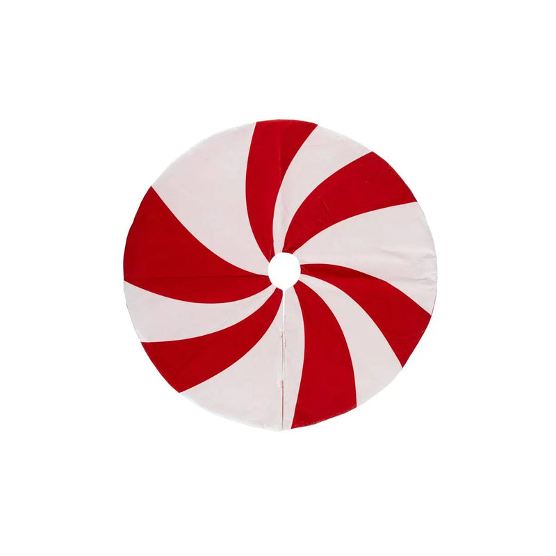 Copri Base per Albero Sapin Bonbon Rosso e Bianco 90 cm