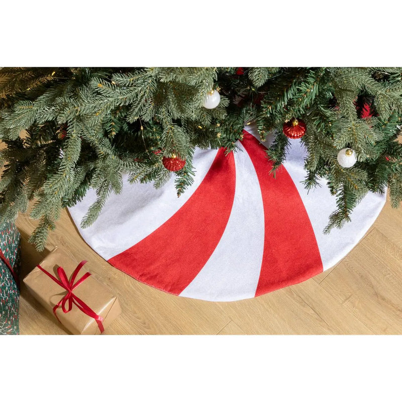 Copri Base per Albero Sapin Bonbon Rosso e Bianco 90 cm