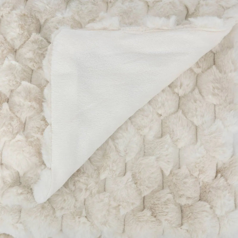 Plaid Adriel in Pellicia  Beige 120 x 160 cm