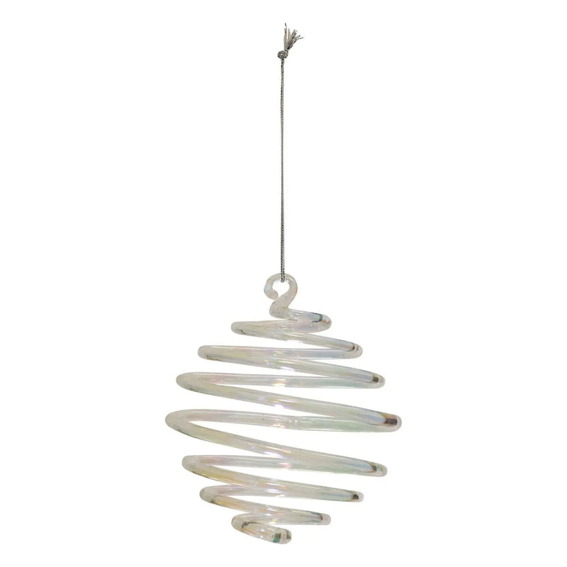 Sfera in Vetro Spirale Trasparente 8 cm