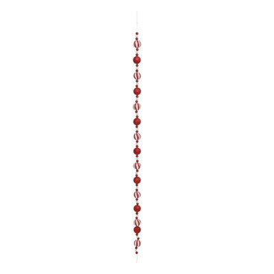 Festone Sfere in Polistirolo Bianco e Rosso 6 x 185 cm