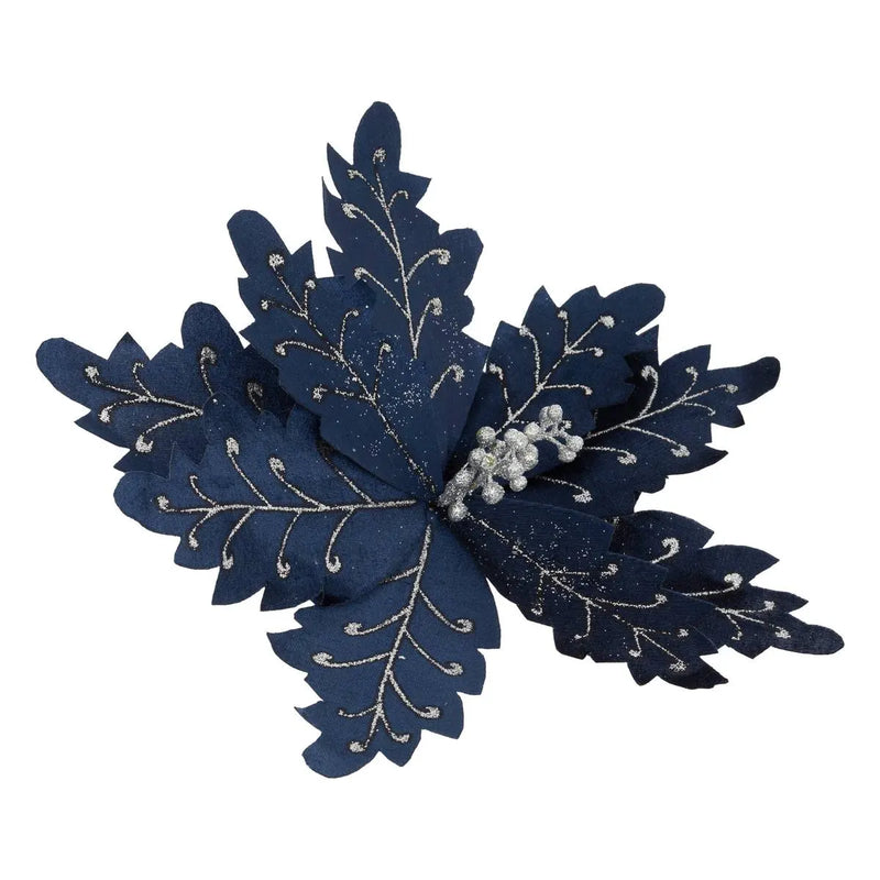 Stella di Natale in Velluto Blu Notte 36 cm