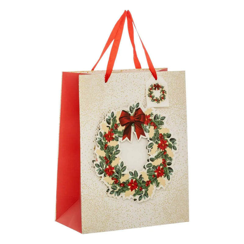 Borsa in Carta Ghirlanda Dream Rosso e Bianco 26 x 12 x 32 cm