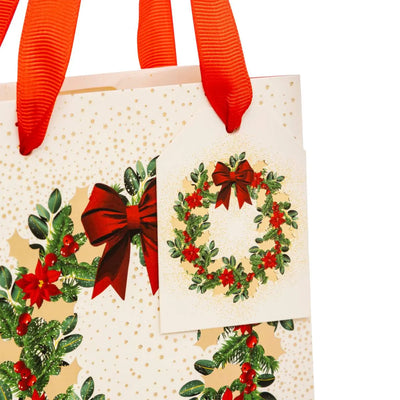 Borsa in Carta Ghirlanda Dream Rosso e Bianco 26 x 12 x 32 cm