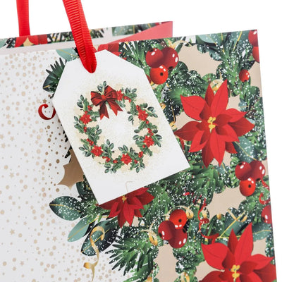 Borsa in Carta Ghirlanda Dream Rosso e Bianco 33 x 15 x 46 cm