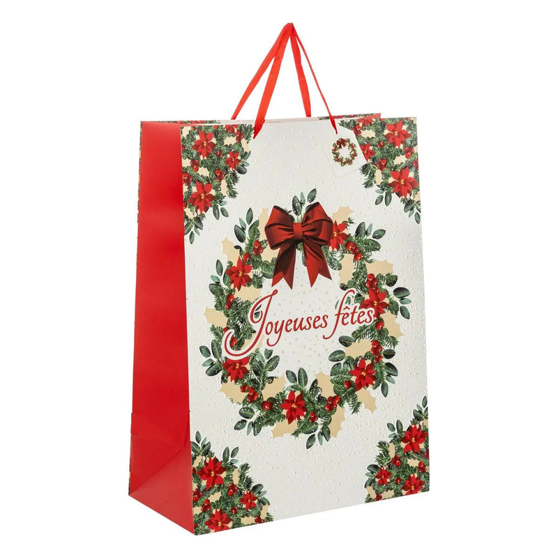 Borsa in Carta Ghirlanda Dream Rosso e Bianco 40,6 x 20 x 56 cm