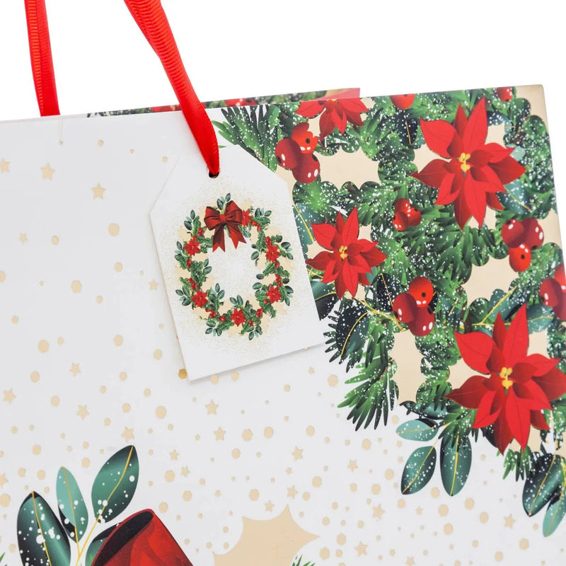 Borsa in Carta Ghirlanda Dream Rosso e Bianco 40,6 x 20 x 56 cm