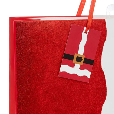 Borsa in Carta Abito Babbo Rosso e Bianco 26,5 x 13,5 x 33 cm