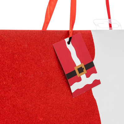 Borsa in Carta Abito Babbo Rosso e Bianco 33 x 10 x 45,5 cm