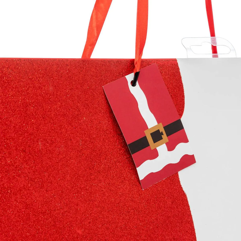 Borsa in Carta Abito Babbo Rosso e Bianco 33 x 10 x 45,5 cm