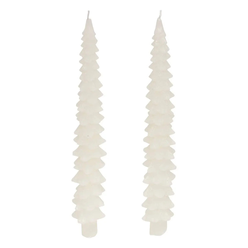 Candele Stecca Abete Bianco 25 cm - 2 pezzi