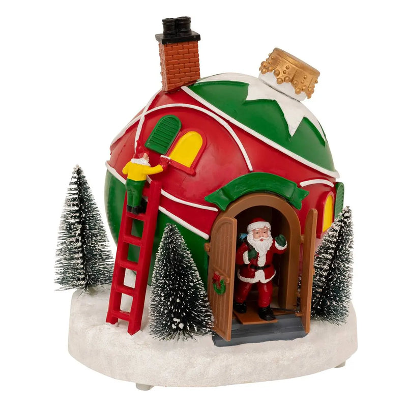 Villaggio di Natale Sfera Multicolor con LED, Movimenti e Musica 19,5 x 18 x 22 cm