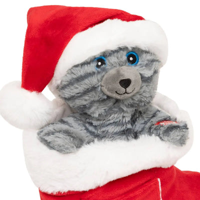 Micio con Calza Joyeux Noel Peluche con Movimenti e Musica 21 cm