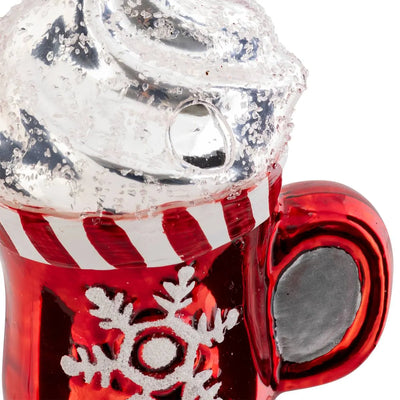 Tazza Cioccolata in Vetro Rosso con Gancio 12 cm