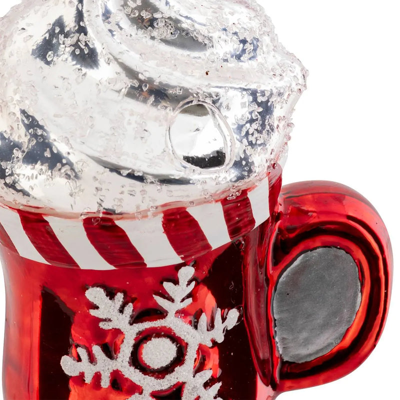 Tazza Cioccolata in Vetro Rosso con Gancio 12 cm