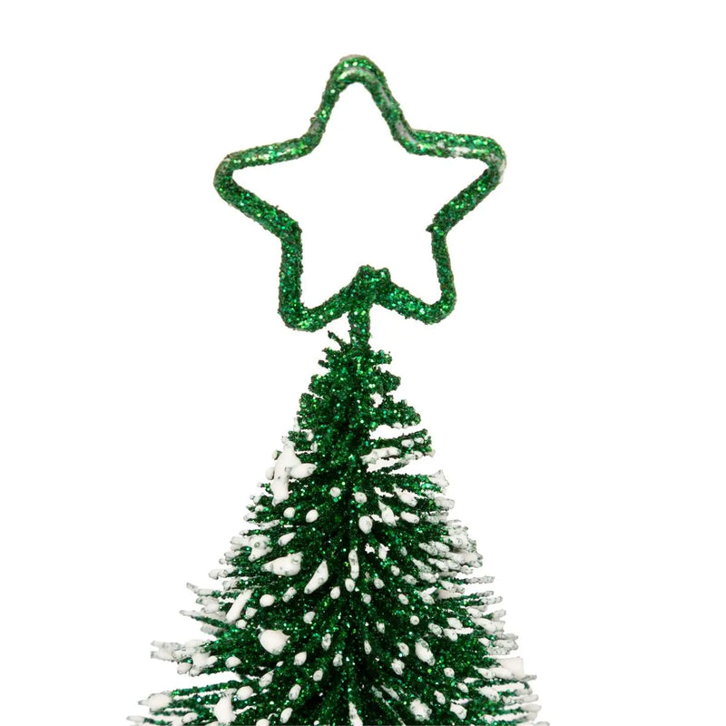 Segnaposto Albero Glitter Verde 5 x 10 cm