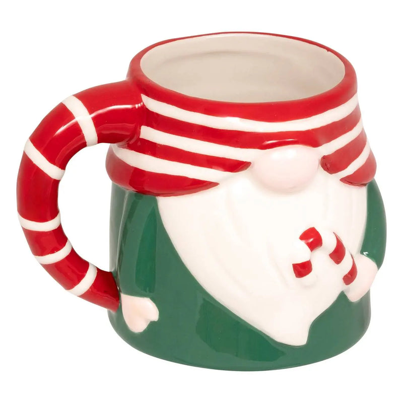 Tazza Mug Gnomo in Ceramica Rosso e Verde 500 ml