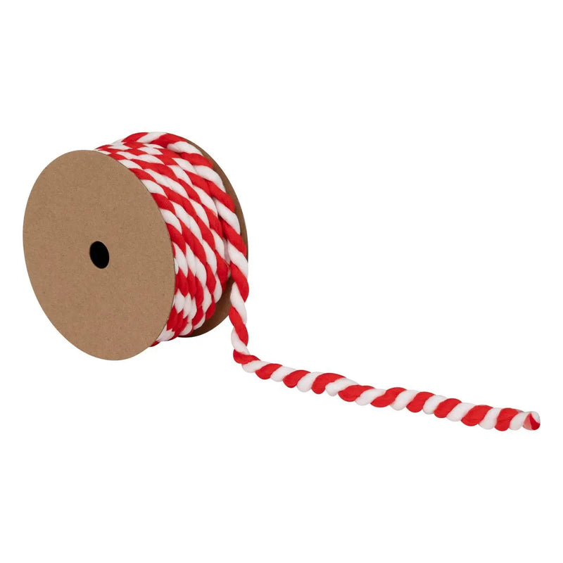 Cordoncino in Tessuto Righe Rosso e Bianco 3 mt