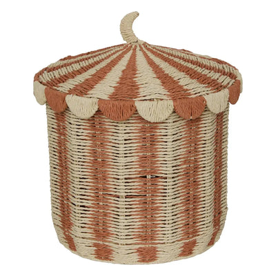 Contenitore per Giocattoli in Raffia a Righe Grande