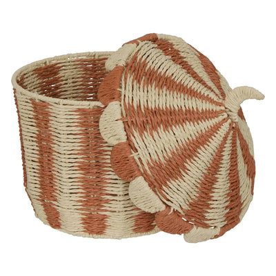 Contenitore per Giocattoli in Raffia a Righe Piccolo