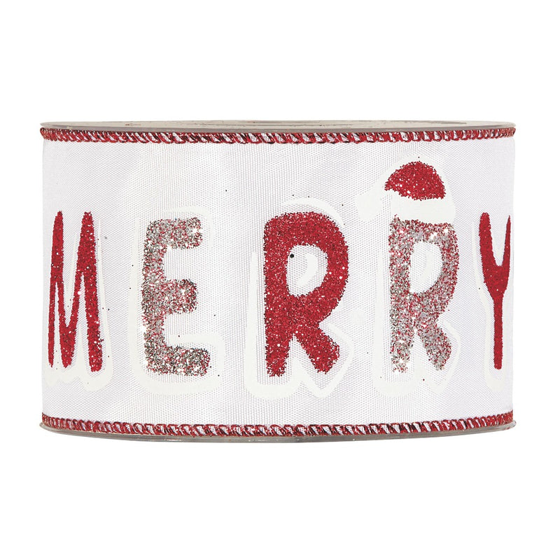 Nastro in Tessuto XMAS Rosso e Argento 63 mm x 10 mt