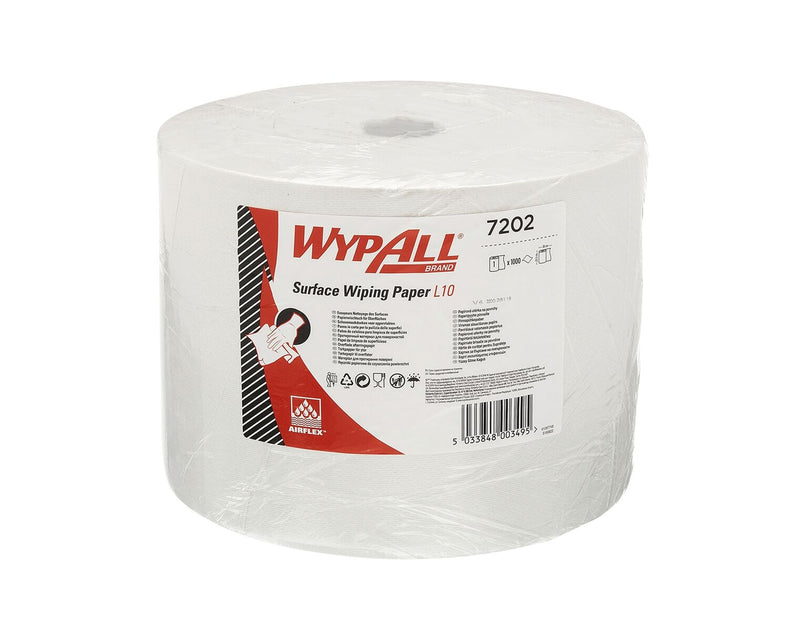 Strofinacci L10 in Carta Wypall Bianco 1000 Strappi - 1 rotolo